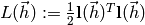 L(\vec{h}) := \frac{1}{2} \mathbf{l}(\vec{h})^T \mathbf{l}(\vec{h})