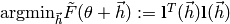 \text{argmin}_{\vec{h}} \tilde{F}(\theta + \vec{h}) := \mathbf{l}^T(\vec{h}) \mathbf{l}(\vec{h})